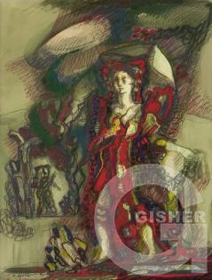 Woman with umbrella, 1990