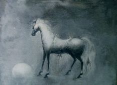 Talk with Sun, oil, canvas, 100x90, 1993