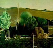 Agavnadzor - a ladder near a stone wall, 1966