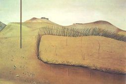 Getap - landscape with a hedge, 1970
