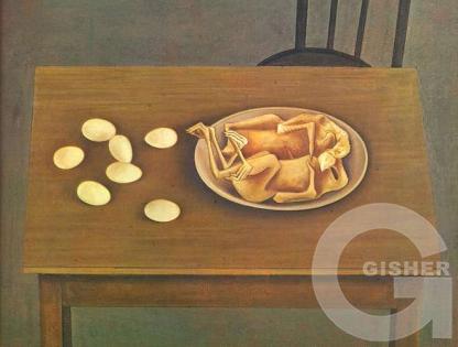 Still life, chickens and eggs, 1969