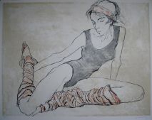 Ballerina in grey tunic