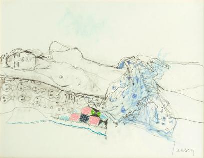 The blue skirt with patchwork, 1998