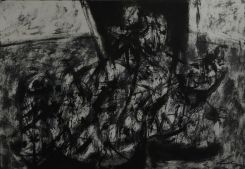 figure in motion  2003       acrylic on cardboard   100x70