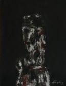 portrait with red    2002          acrylic on cardboard     35,7x27,2