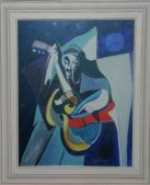 Guitar Player White Frame