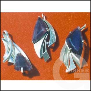 Brosh-Pendent, Amethyst, Silver