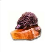 Hedgehog - Tektite, Haarquartz. [height 4.8 cm.]