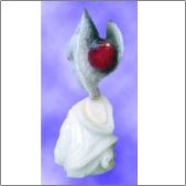 White and Red- Agate. [height 13 cm.]