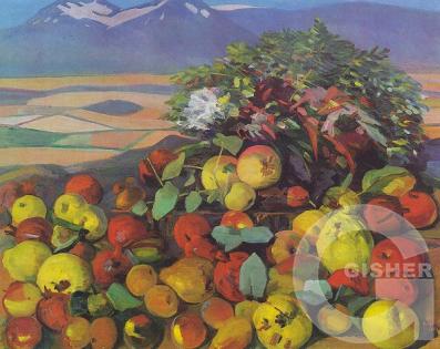 An autumn still life. Ripe fruit. 1961