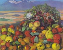 An autumn still life. Ripe fruit. 1961
