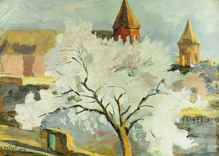 Apricot tree in Blossom. 1942