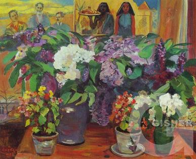Flowers in studio. 1958