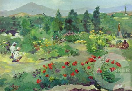 In the botanical gardens. 1951