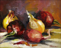 Still life with onions