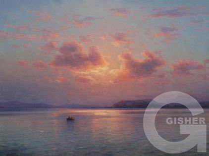 Sunset in Lake Sevan