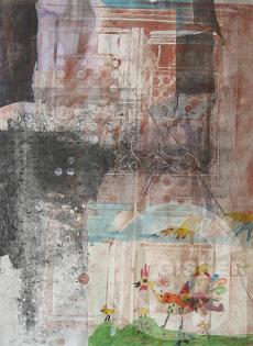 Antique Door with Peacock, 1998