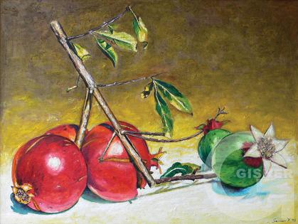 Red and Green Pomegranates, 2009